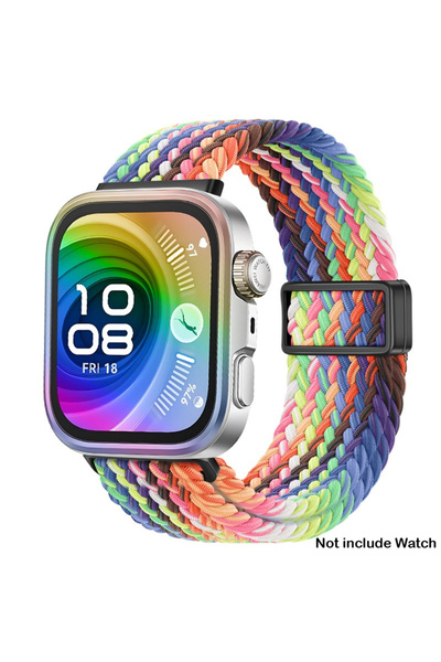 Choice60 For Huawei Fit 4-5 NewRainbow Magnetic Nylon Loop Strap for Watch Fi...