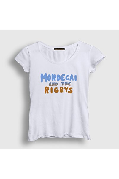 Presmono Women's White Mordecai and the Rigbys Regular Show T-Shirt 613717Tt