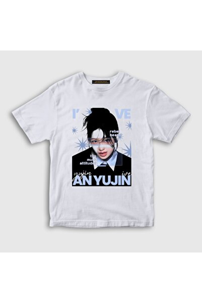 Presmono Unisex Kids White an Yujin Rebel K-Pop Ive T-Shirt 619559Tt