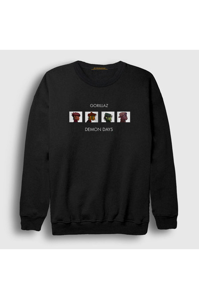 Presmono Unisex Black Demon Days Gorillaz Sweatshirt 54562tt