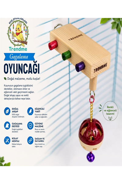 UniqBirdToys TrendMe Gagalamalı Top Boks Zilli Kuş Oyuncağı