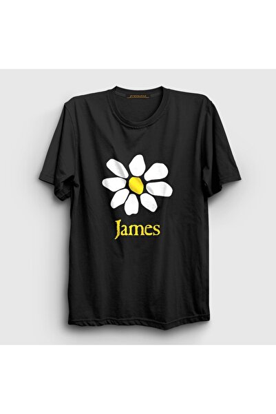 Presmono Unisex Black Logo Rock James T-Shirt 618208Tt
