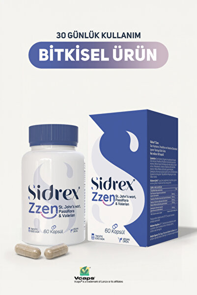 SIDREX Zzen - Sarı Kantaron, Passiflora ve Valerian Ekstreleri İçeren Takviye...