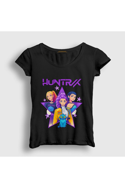 Presmono Women's Black Poster Huntrix K Pop Demon Hunters T-Shirt 573791Tt