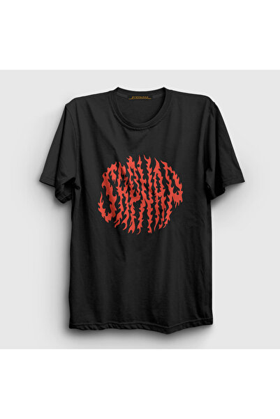Presmono Minecraft Unisex Crna T-shirt - Sapnap V2 F Lame , Flame Fire Sa dez...