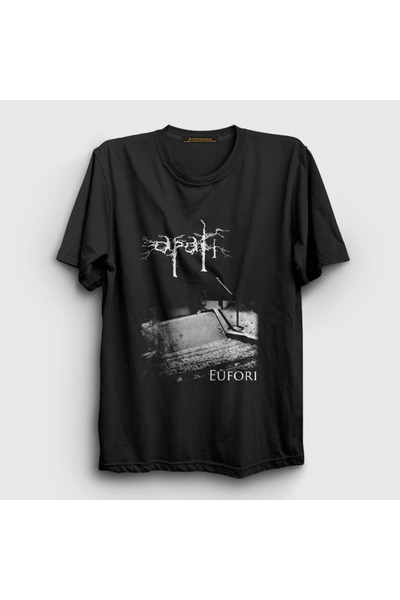 Presmono Unisex Black Eufori Apati T-Shirt 577483Tt