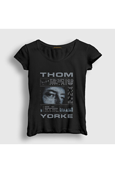 Presmono Women's Black Useless Thom Yorke Radiohead T-Shirt 580011Tt