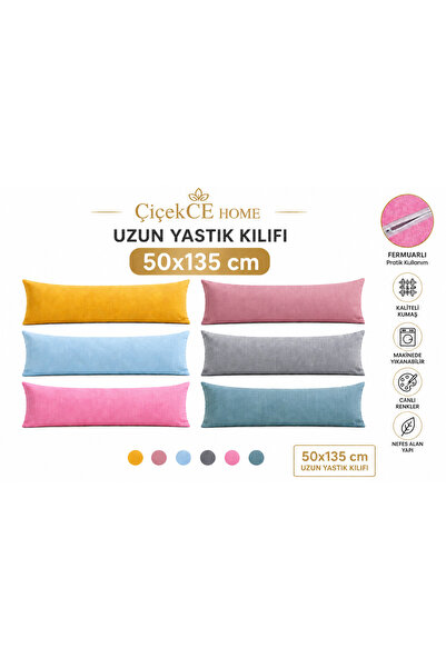 Yastık Kılıfı Uzun Yastık Kılıfı 50x135 cm Fermuarlı 1 adet
