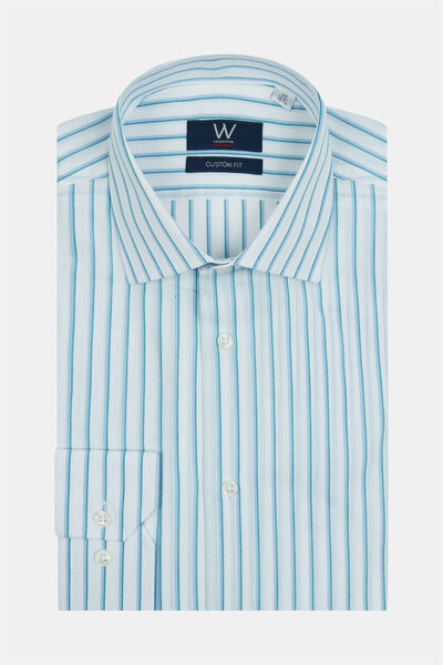 W Collection MAVİ BEYAZ KLASİK GÖMLEK
