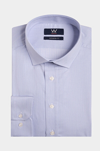 W Collection MAVİ DOKULU GÖMLEK