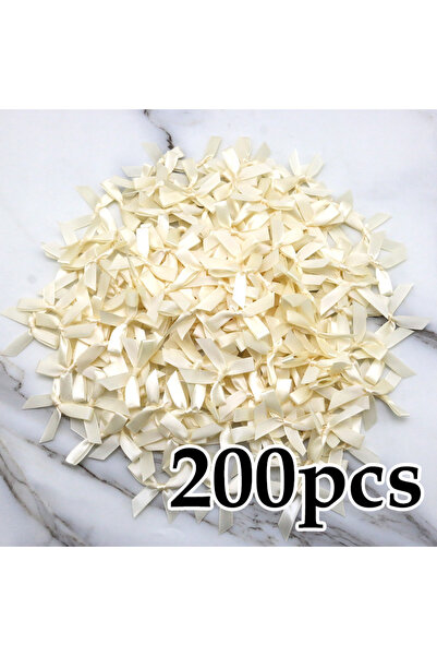 Choice1 4cm Beige (200 Pcs) Champagne Ribbon Bows Small Size Polyester Satin ...