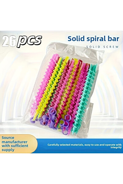 Choice 26pcs random colors 26pcs Multicolor Spiral Hair Curlers Suitable for ...