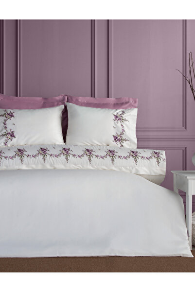 Dantela Nisa Cotton Satin Double Duvet Cover Set - King Size