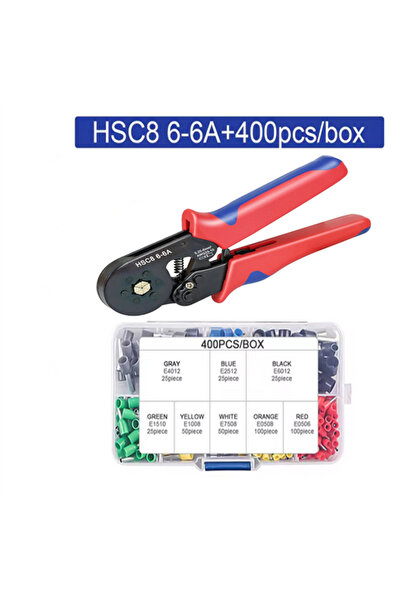 Choice6 HSC8 6-6A 400PCs HSC8 6-4 6-6 Self-Adjustable Ratchet Ferrule Crimpin...