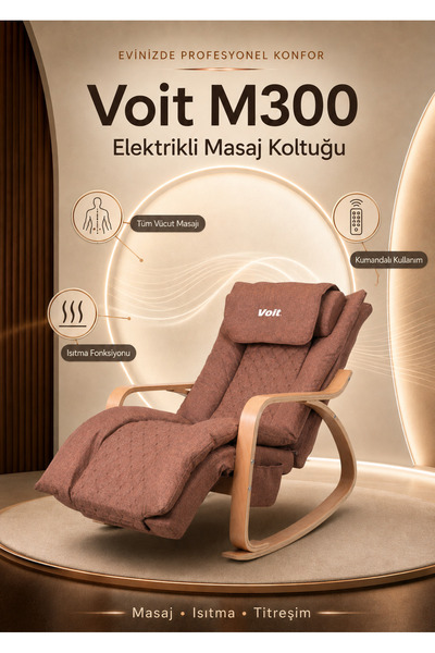 Voit M300 Elektrikli Masaj Koltuğu Masaj Sandalyesi Kahverengi Kumandalı