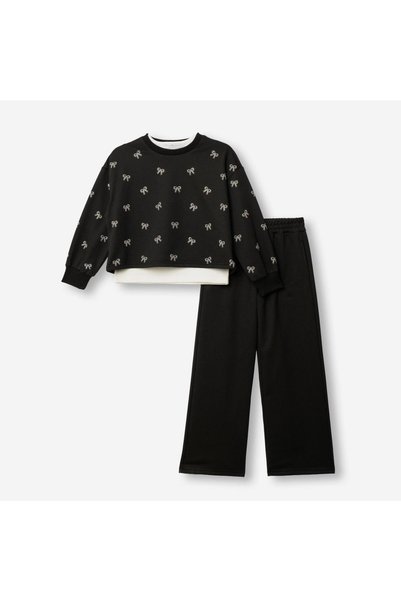Funky Σετ φόρμας κορίτσι 3 τμχ For Kids 227-523122-1"Bows" μαύρο
