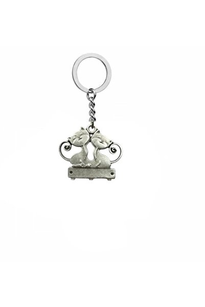 Herşey Nota Love Cats - Unisex Keychain with Cute Cat Figures – Romantic and ...