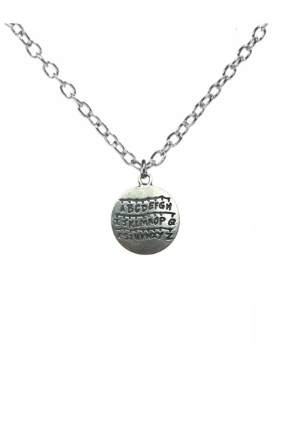 Herşey Nota Stranger Things Abcd Alphabet Necklace – Unisex Metal Accessory w...