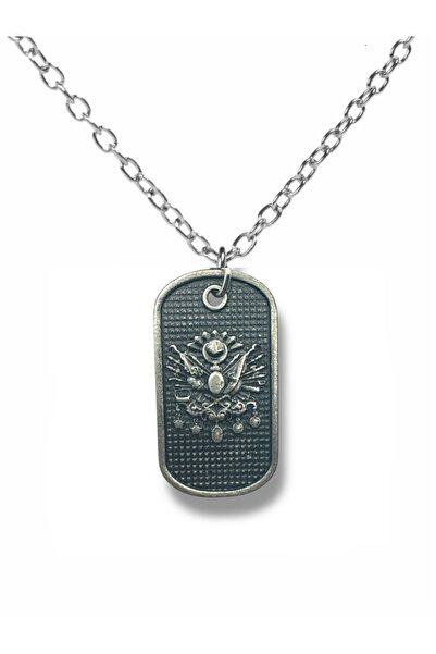 Herşey Nota Ottoman Coat of Arms Figured Necklace – Silver Color Metal Unisex...