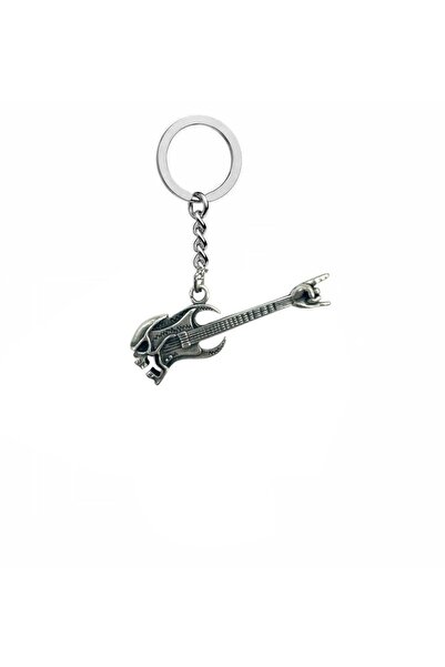 Herşey Nota Ss Guitar Metal Keychain – Zamak Plated, Music Themed - Unisex
