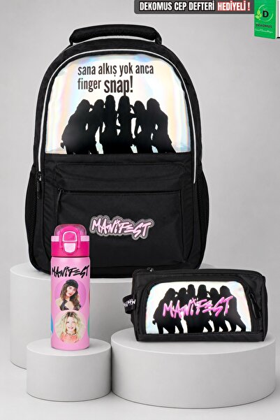 MANİFEST X Dekomus Licensed Finger Snap Collection Large Size School Bag, Pen...