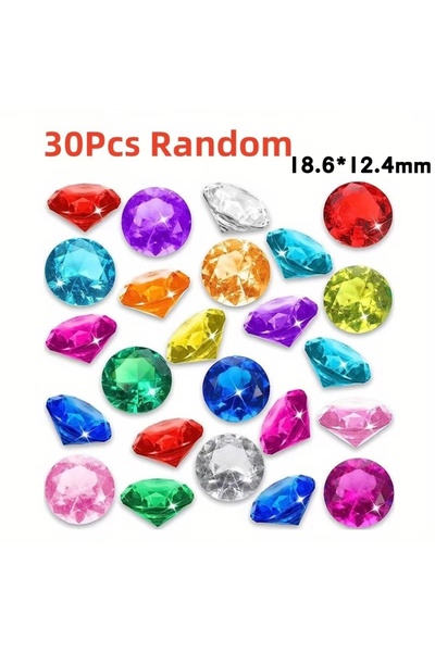 Choice OneSize 30Pcs random A 30Pcs Acrylic Crystal Diamond Gemstone Toys for...