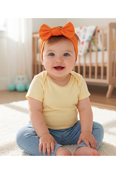 Babygiz Baby Girl Children's Bow-Tie Hairband, 100% Cotton Combed Cotton, Non...