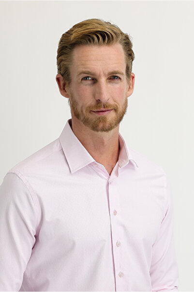 Kiğılı Long Sleeve Slim Fit Patterned Cotton Shirt
