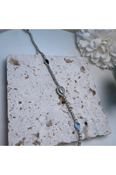 nesdesign Drop Stone Silver Color Tamtur Bracelet (17 cm)
