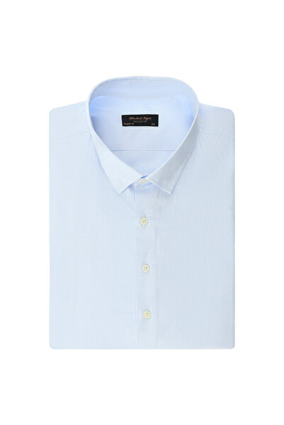Abdullah Kiğılı Large Size Long Sleeve Classic Patterned Cotton Shirt