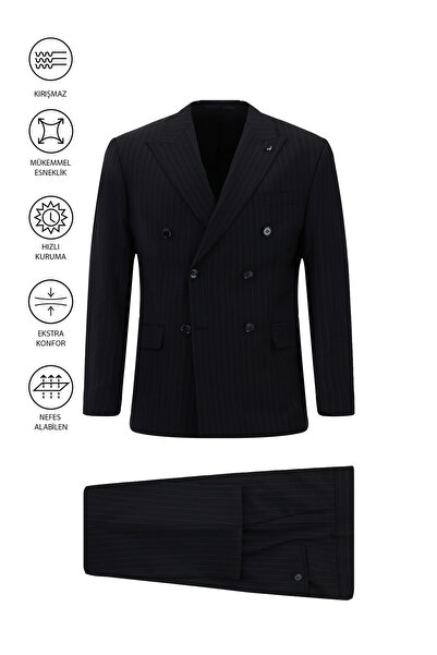 Abdullah Kiğılı 6 Drop Regular Fit Standard Cut Flex Suit with Bag Wool Doubl...