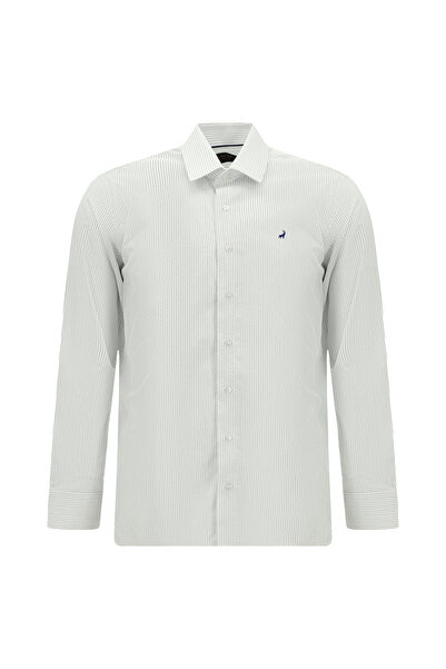 Abdullah Kiğılı Long Sleeve Slim Fit Slim Fit Classic Striped Cotton Shirt
