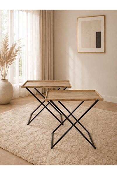 clivo home طاولة تقديم , صواني تقديم بارتفاع مختلف 90*90*35 / 80*90*35