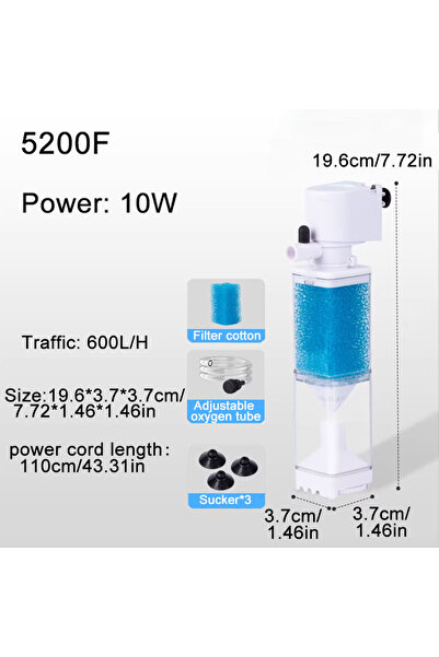 choice2 10W Aquarium Filter Pump Fish Tank Submersible Air Oxygen Aerator Int...
