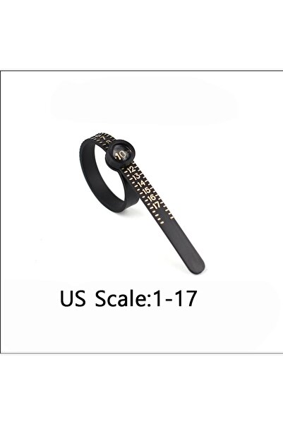 Choice5 أداة قياس حجم الخاتم الاحترافية US-Black-1-17، 10 قطع، مع عدسة مكبرة ...
