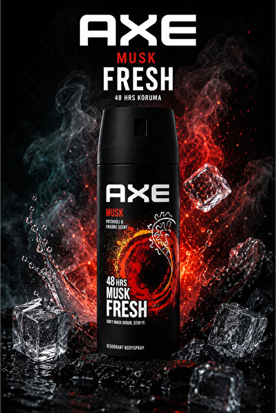 Axe Musk Erkek Deodorant & Bodyspray 150 ml – 48 Saat Ferahlık, Maskülen Misk...