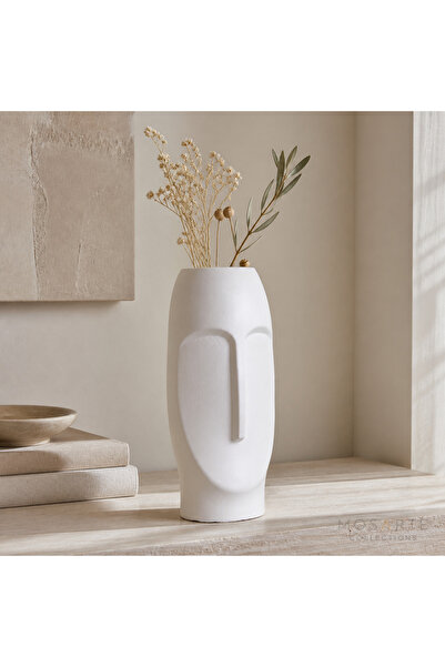 Mosarte Stoneface Series Minimalist Soyut Yüz Vazo / Heykel – Modern Dekorati...