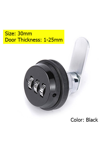 choice2 Black 30mm KAK Combination Cabinet Lock Black/Silver Zinc Alloy Passw...