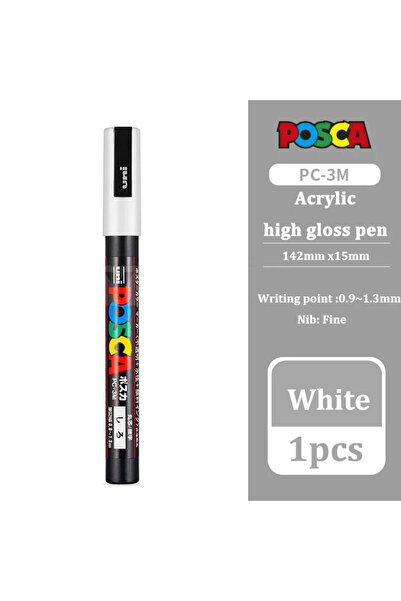 Choice PC-3M-White 1PC UNI POSCA White & Black & Red - Acrylic Marker Pen for...