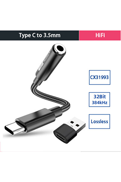 Choice1 CX31993 Black ALC5686 CX31993 HiFi DAC USB Type C To 3.5mm AUX Digita...
