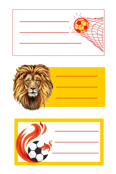 Bimotif Sarı-Kırmızı isimlik okul etiketi, sticker seti, 21 adet