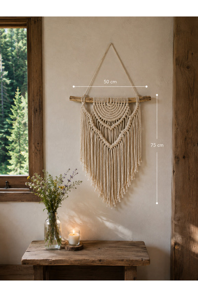 moneta boutique Alaçatı Makrome Duvar Dekorasyon Bohem Oda Bahçe Balkon Süsü