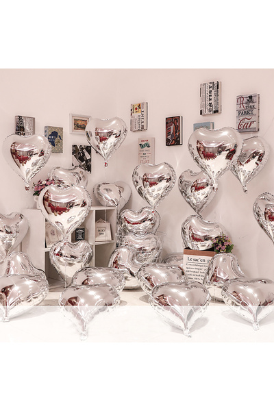 Choice 10pcs 18inch silver Love Heart Foil Balloons, Helium Balloon, Valentin...