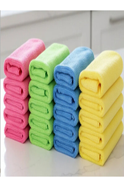 Renetic Microfiber Cleaning Cloth Set of 20 40X40 cm Ultra Absorbent Non-Marking Multi-Purpose Cleaning Cloth