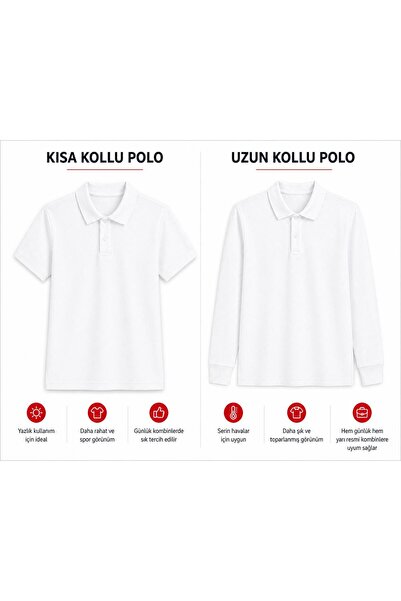 Kuraff Giyim Tricou unisex cu mânecă lungă și scurtă, cu guler polo