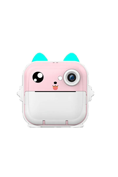varioshop ®   Μίνι Κάμερα Στιγμιαίας Λήψης Pink Cat για παιδιά, φορητός θερμι...