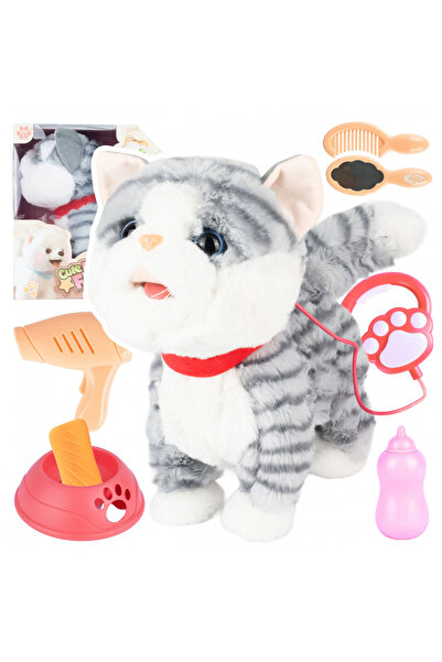 MalPlay Jucarie interactiva din plus pentru copii Kitty, cu lesa si accesorii...