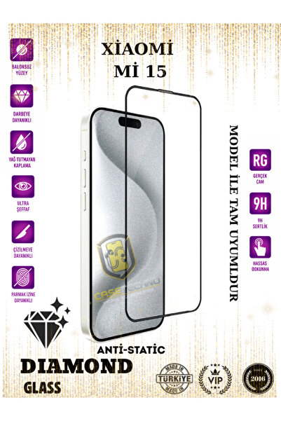 CaseTechnoo Mi 15 Anti-Static ESD 9H Diamond Glass Ekran Koruyucu Temperli Cam
