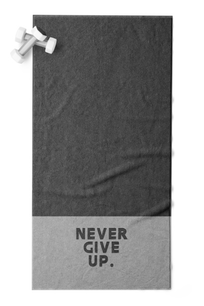Erays Home Πετσέτα γυμναστικής Never Give Up με ψηφιακή εκτύπωση Sports Athle...