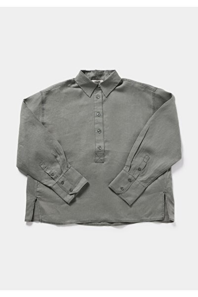 Colin's Fashion Fit Shirt Neck Düz Γυναικείο πράσινο μακρυμάνικο πουκάμισο